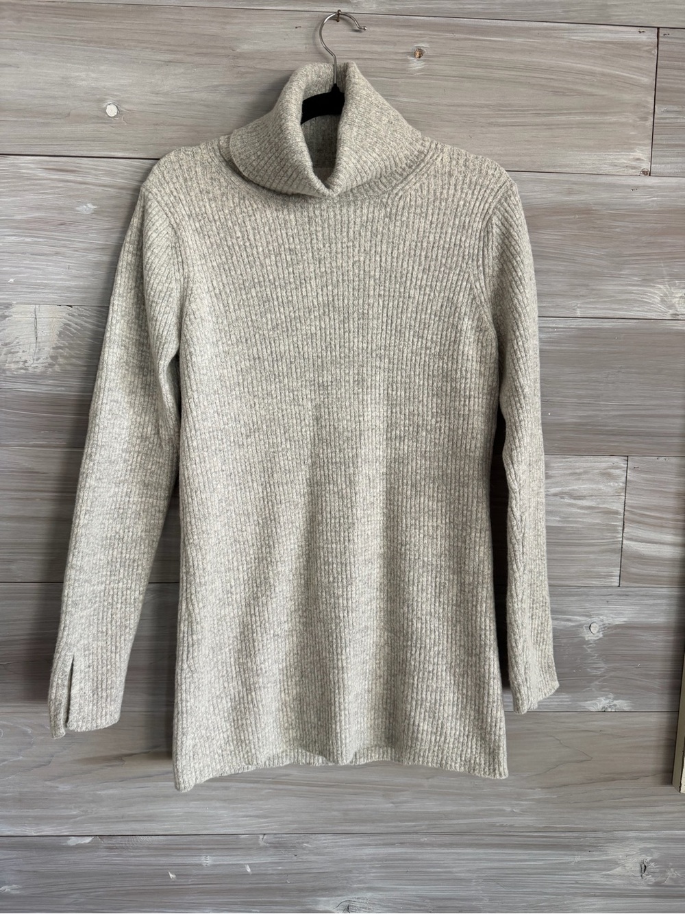 Banana Republic Grey Ribbed Turtleneck Sweater tunic